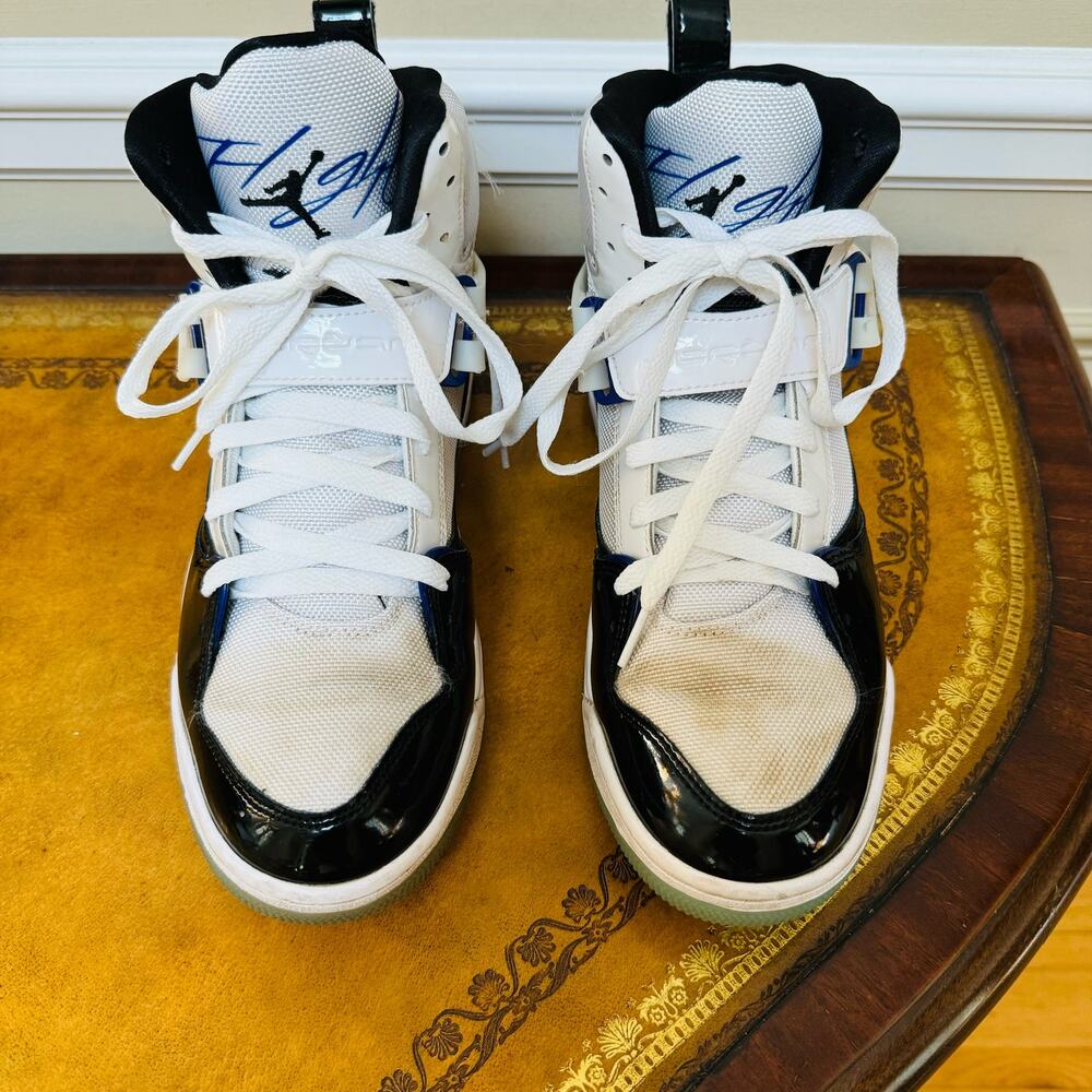 Jordan Flight 45 High Concord Mens DC2571-100 White Black Blue Sleek Size 9 - Picture 7 of 10